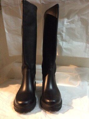Stuart Weitzman Black Lug Sole Boots Size 39